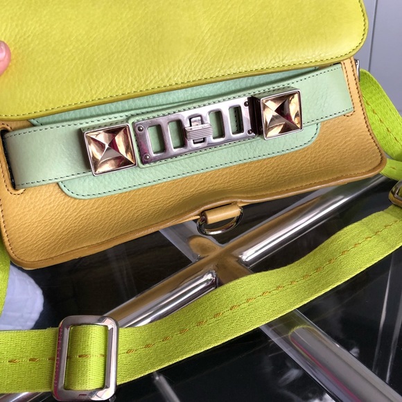 PROENZA SCHOULER Yellow Colorblock Leather PS11 - Picture 2 of 7